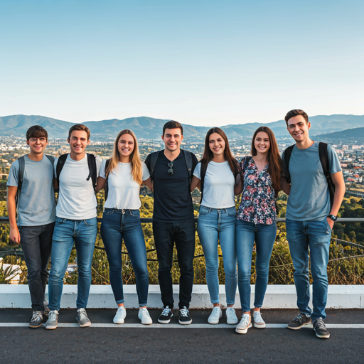 Estudiantes internacionales felices